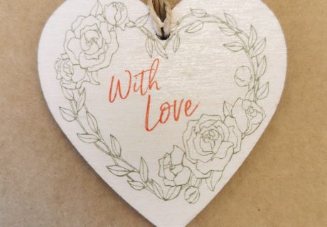 'With Love' Wooden Tag 6.5cm 'With Love' Wooden Tag 6.5cm Image