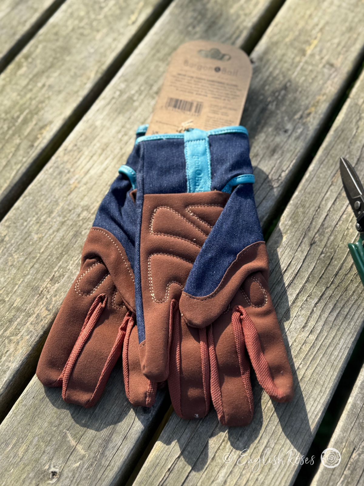 Mens Gardening Gloves - Denim - Medium/Large