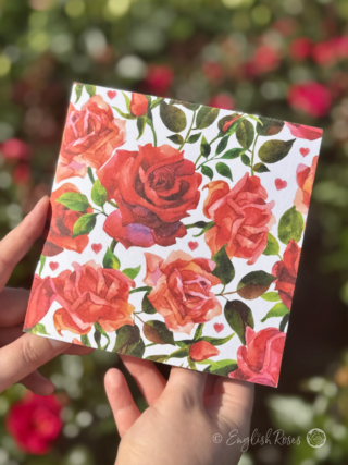 'Roses & Hearts' Greetings Card