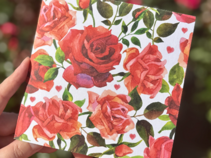 'Roses & Hearts' Greetings Card 'Roses & Hearts' Greetings Card Image