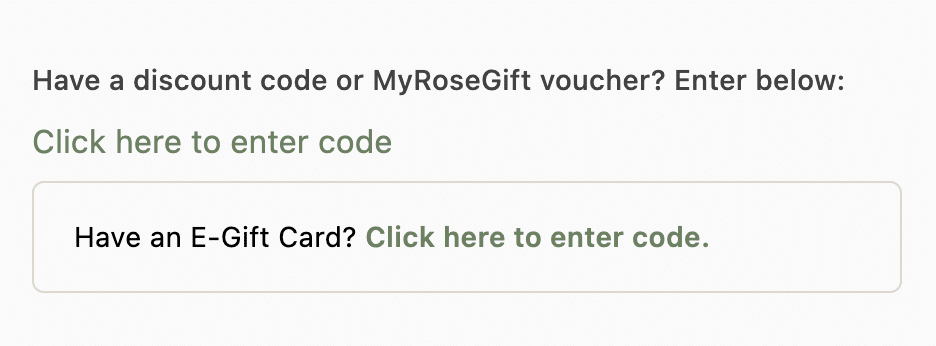 Discount and voucher code box