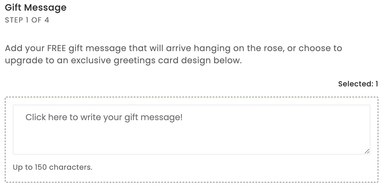 Free Gift Message Box