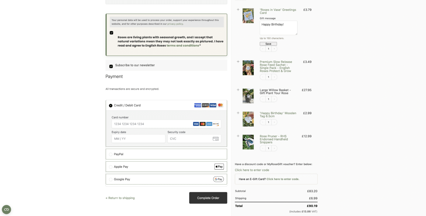 T&Cs, Newsletter and Payment